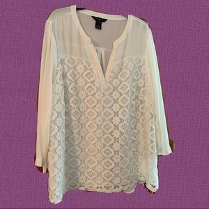 Investments size 2X cream colored blouse